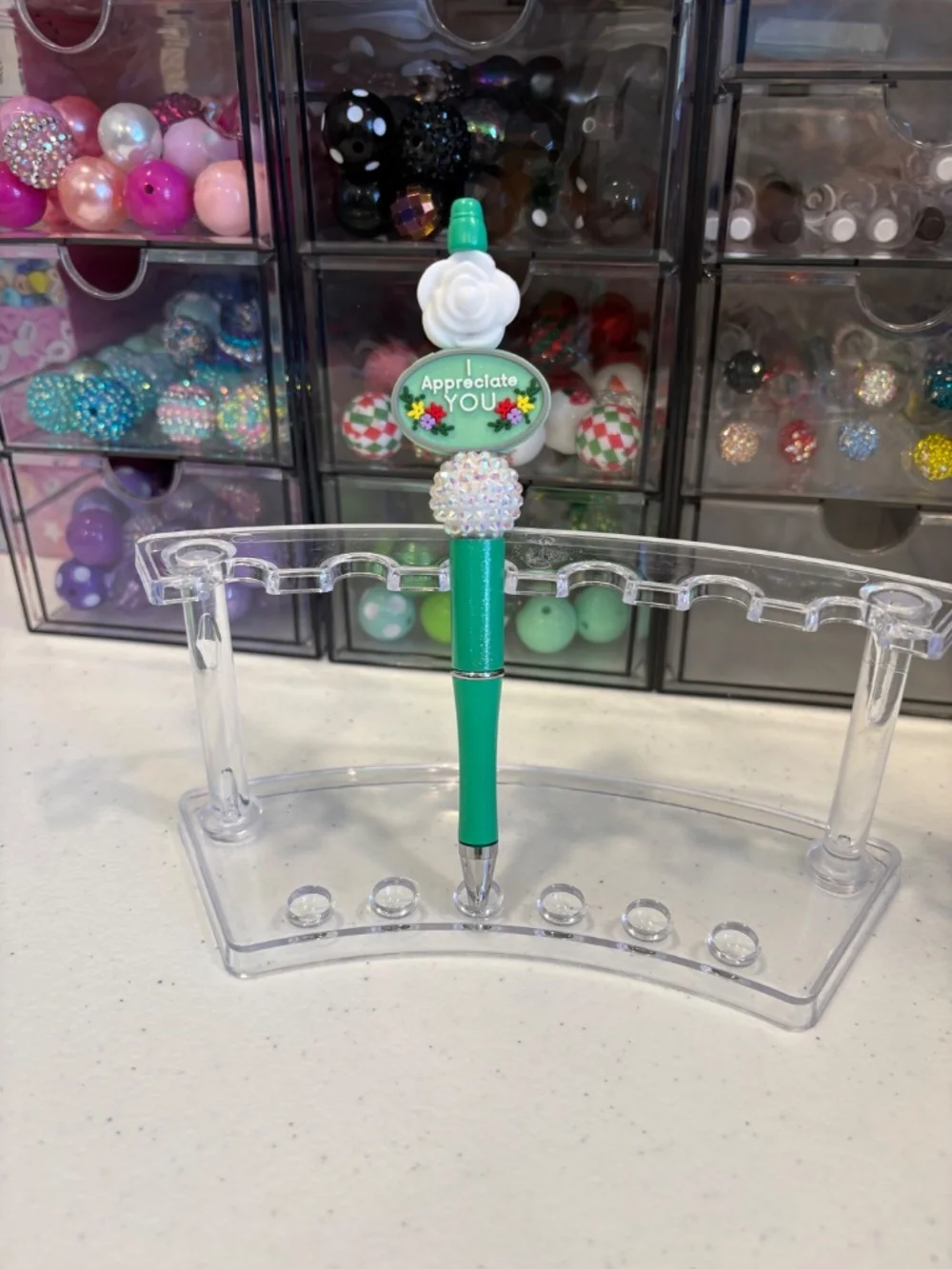 Handmade I Appreciate You Beaded Pen